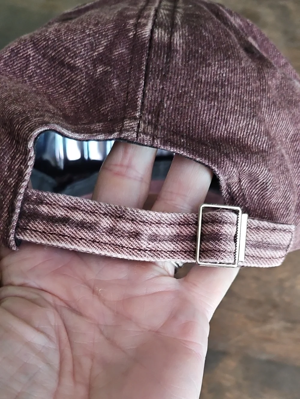 NWT Brown Denim Distressed Baseball Cap